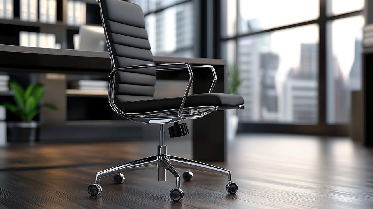 black leather office chair