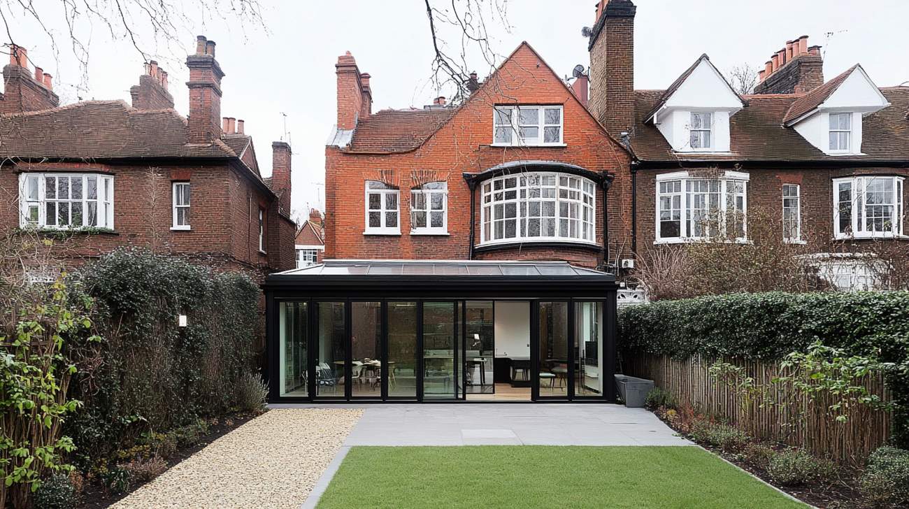 Architectural design of home with rear extension