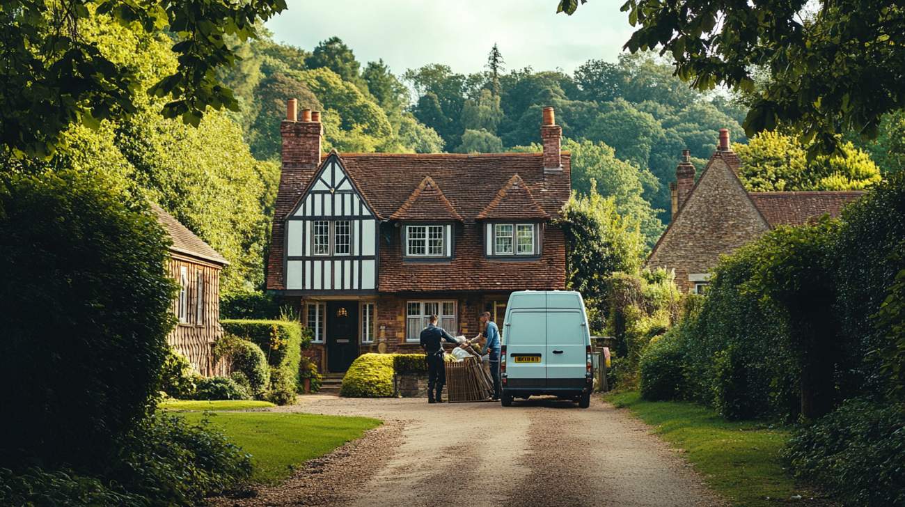 A tidy van parked outside a rural property